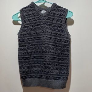 Grey with black pattern sweater vest